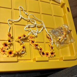 Yellow Sunflower Garland Necklace
